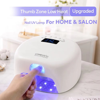 Dual-Zone LED Nail Lamp – Separate Thumb & Full-Hand Curing with Low Heat Mode