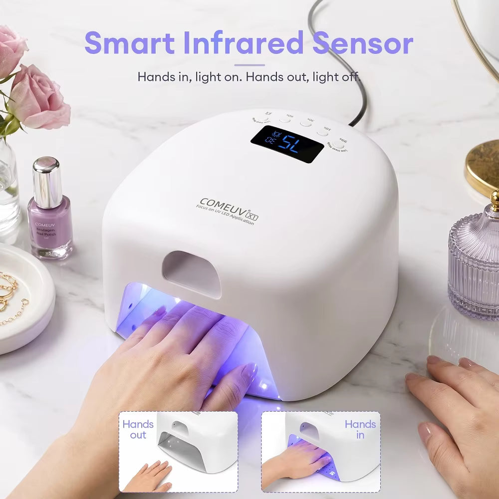 Dual-Zone LED Nail Lamp – Separate Thumb & Full-Hand Curing with Low Heat Mode