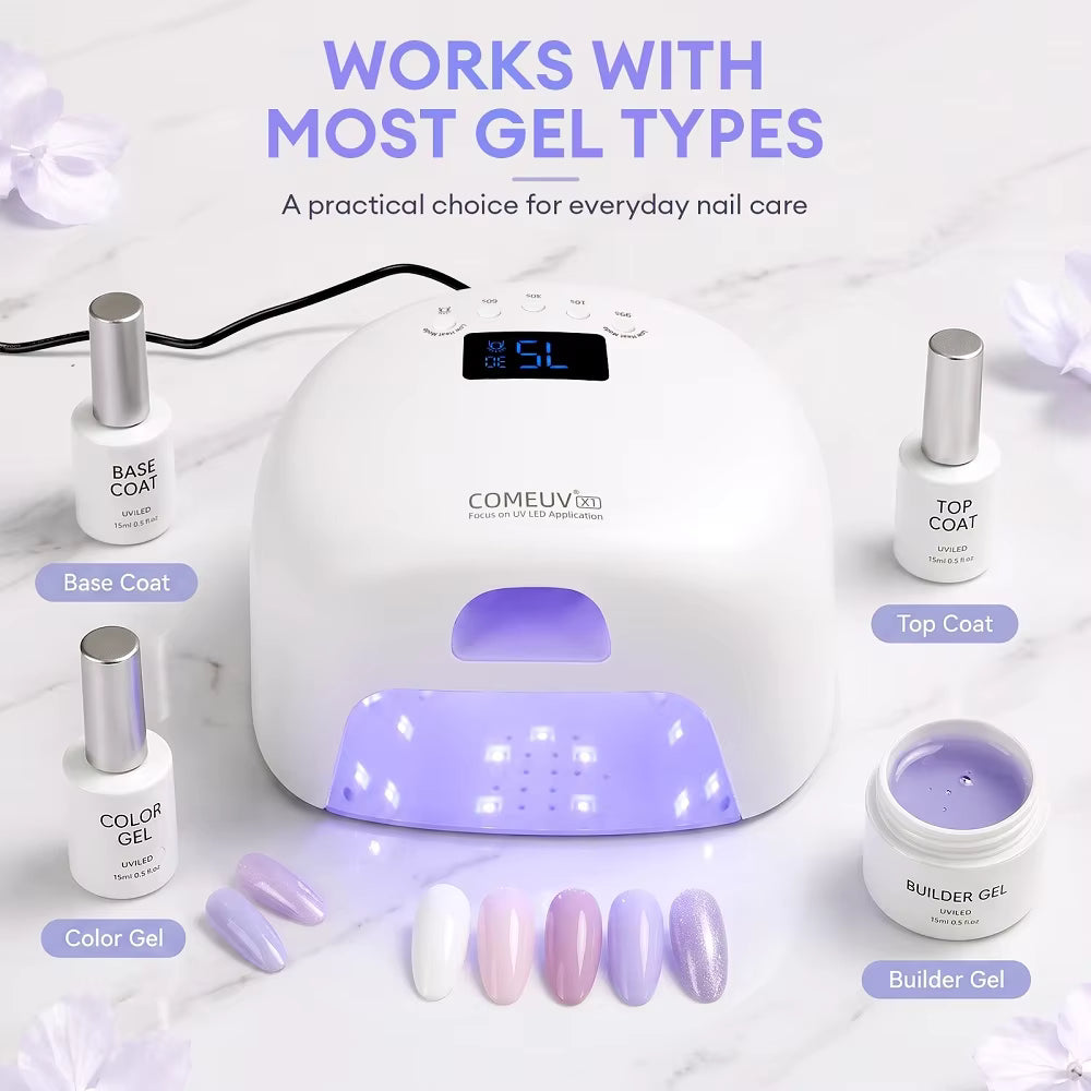 Dual-Zone LED Nail Lamp – Separate Thumb & Full-Hand Curing with Low Heat Mode
