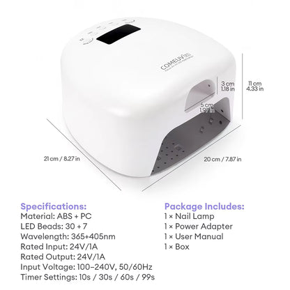 Dual-Zone LED Nail Lamp – Separate Thumb & Full-Hand Curing with Low Heat Mode